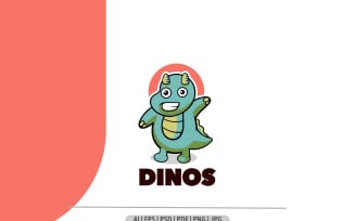 Cute dinosaur mascot design logo