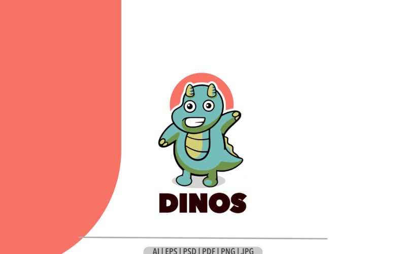 Cute dinosaur mascot design logo Logo Template