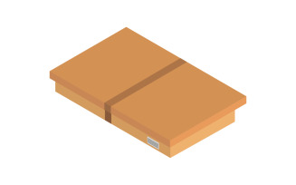 Illustrated and colored isometric box on a white background