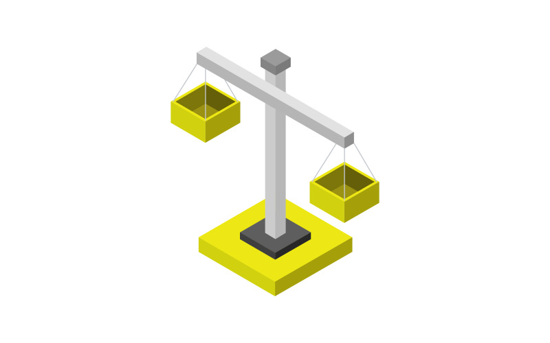 Isometric balance scale on background Vector Graphic
