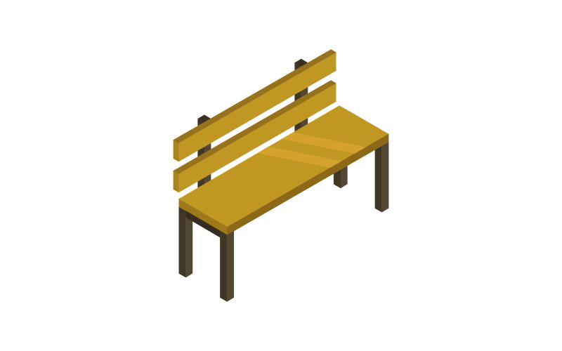 Isometric bench illustrated on a white background Vector Graphic