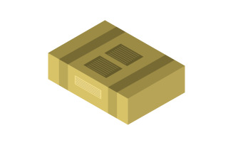 Isometric box illustrated in vector and colored on a white background