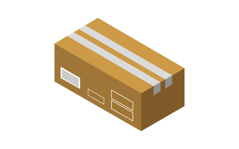 Isometric box in vector on background Vector Graphic
