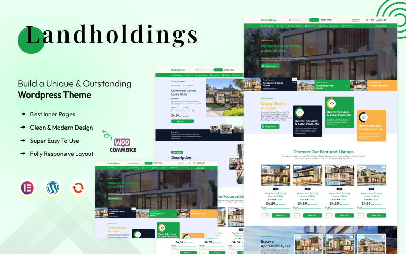 Landholdings - Home Staging Minimal WordPress Theme WooCommerce Theme
