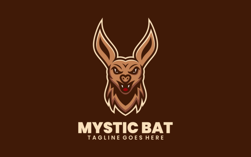 Mystic Bat Mascot Cartoon Logo Logo Template