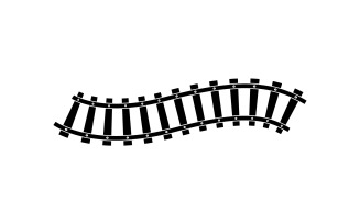Train tracks vector logo design v10