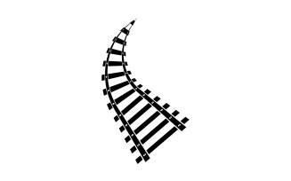 Train tracks vector logo design v13