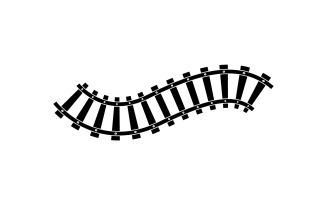 Train tracks vector logo design v14