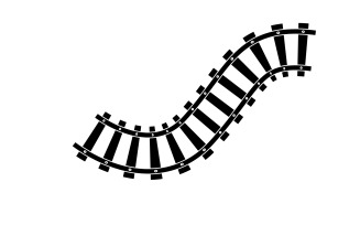 Train tracks vector logo design v1