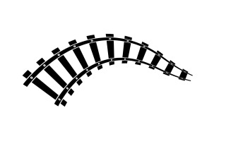 Train tracks vector logo design v2