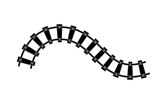 Train tracks vector logo design v6