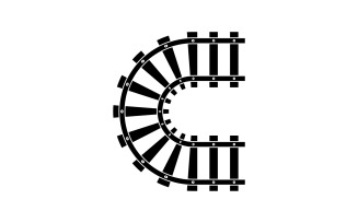 Train tracks vector logo design v7