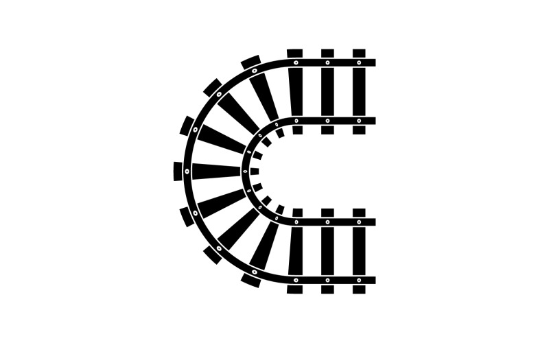 Train tracks vector logo design v7 Logo Template