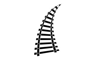 Train tracks vector logo design v9
