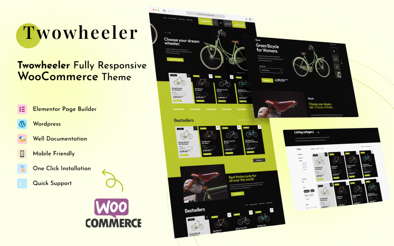 Twowheeler - Motorcycle & The Automobile Store WordPress Theme WooCommerce Theme