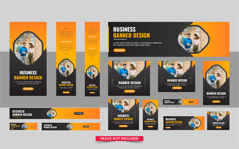 Business Headline web banner or Vertical, horizontal and square web banner template design Corporate Identity