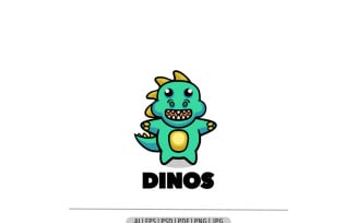 Cute dinosaur mascot logo cartoon