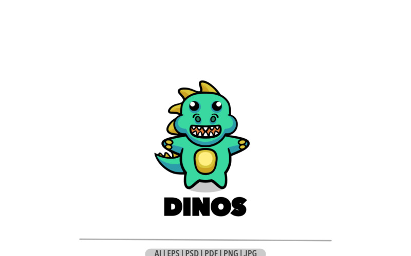 Cute dinosaur mascot logo cartoon Logo Template