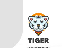 Cute tiger head mascot logo