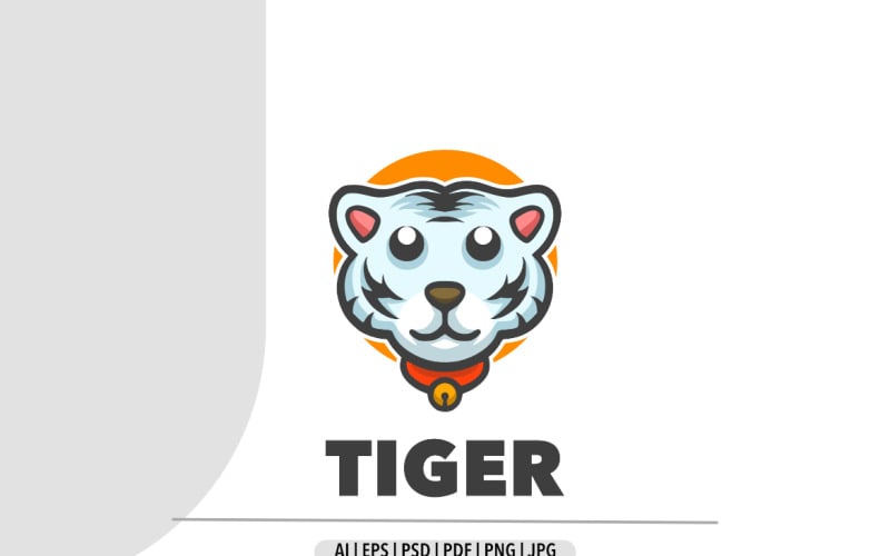 Cute tiger head mascot logo Logo Template