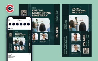 Digital marketing online workshop social media banner vector design template - 00020