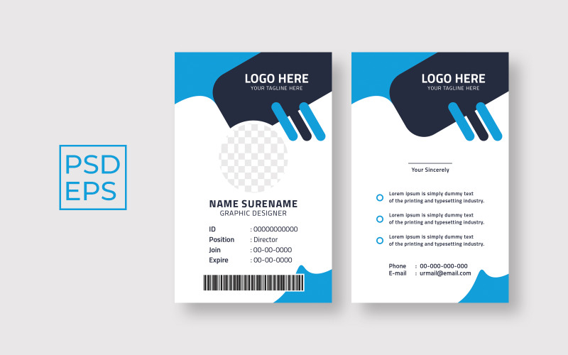 Employee Id Card Template Design Corporate Identity