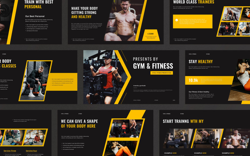 Gym & Fitness Presentation Template PowerPoint Template