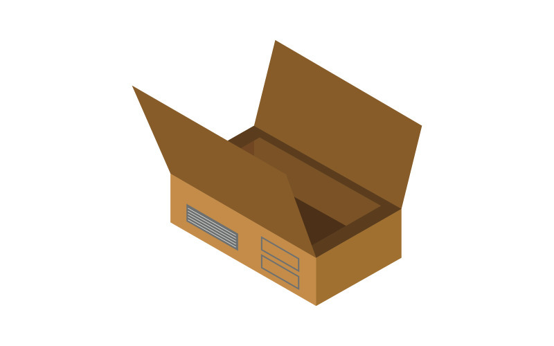 Isometric box in vector with color and illustrated on white background Vector Graphic