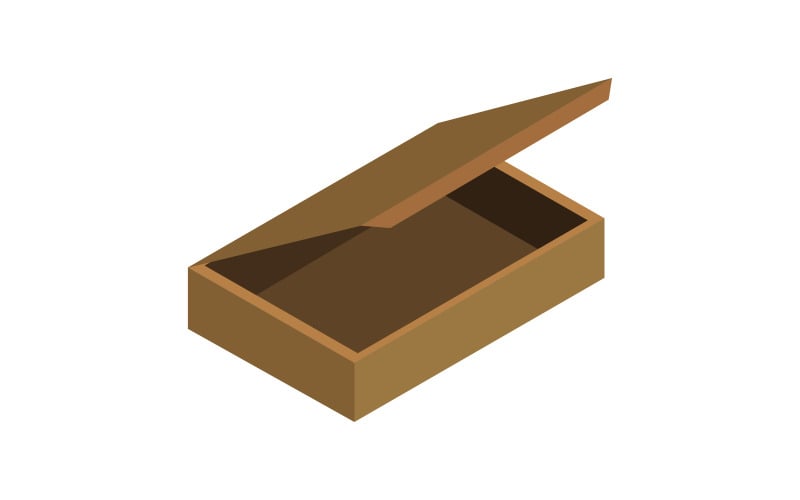 Isometric box on a brown background Vector Graphic