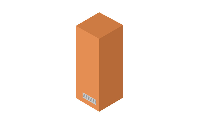 Isometric box on a light brown background Vector Graphic