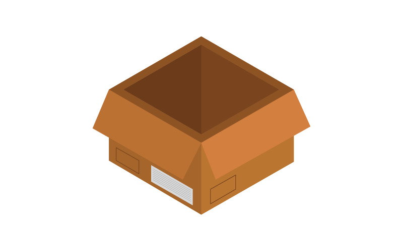 Isometric box with color on a background Vector Graphic