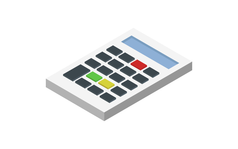 Isometric calculator illustrated in vector on a background Vector Graphic