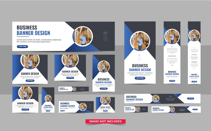 Modern Business Headline web banner or Vertical, horizontal and square web banner design template Corporate Identity