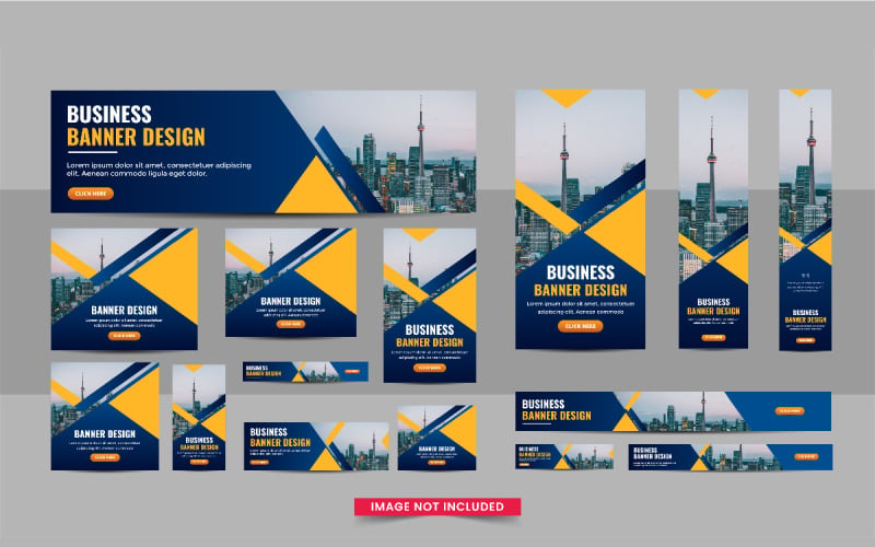 Modern Business Headline web banner or Vertical, horizontal and square web banner template design Corporate Identity
