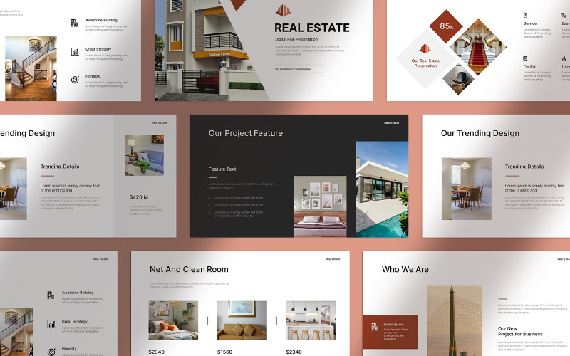 Real Estate Presentation Template Layout PowerPoint Template