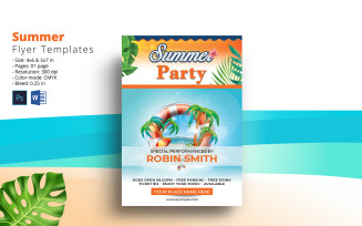 Summer Party Invitation Flyer Template