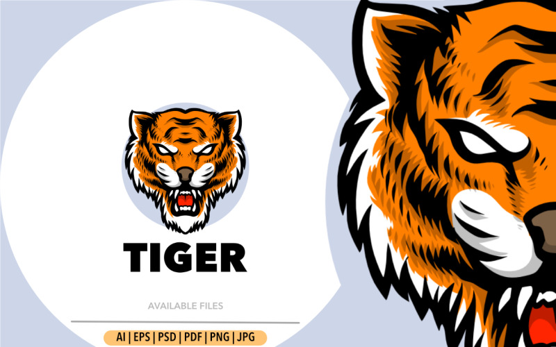 Tiger head mascot logo illustration Logo Template