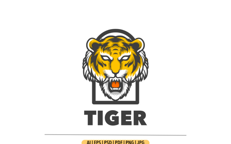 Tiger mascot illustration logo template Logo Template