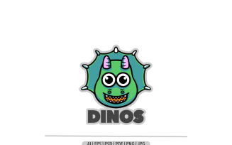 Tricera dino cartoon mascot logo