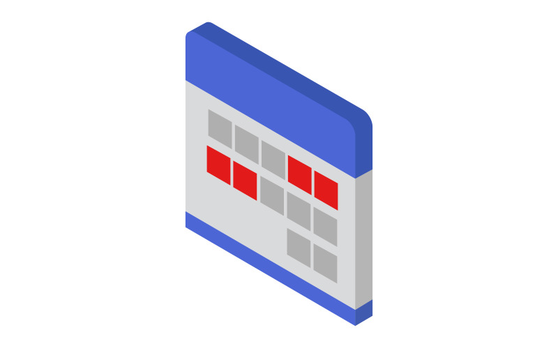 Vector colored illustrated isometric calendar on a background Vector Graphic
