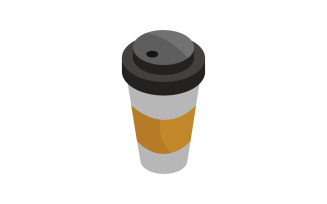 Isometric coffee cup in vector one on white background