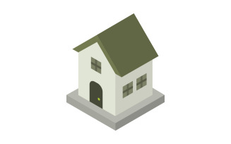Isometric house illustrated in vector on a white background