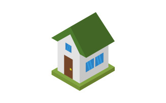Isometric house on a white background