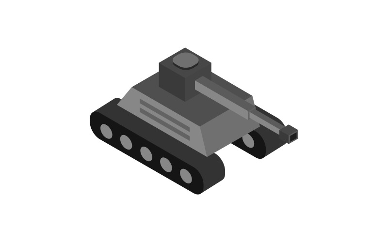 Isometric tank illustrated on a white background Vector Graphic