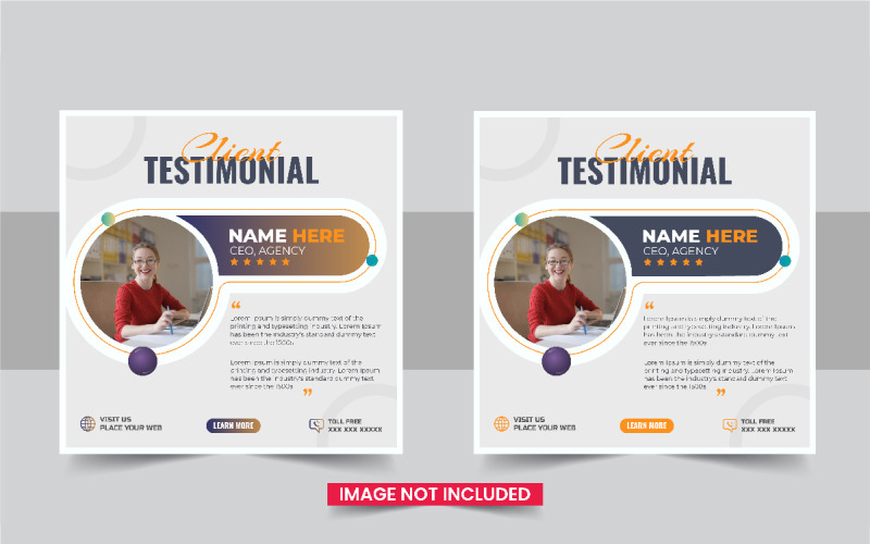 Modern customer feedback social media post design Corporate Identity
