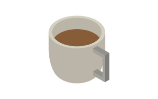 Vectorized isometric coffee cup on white background