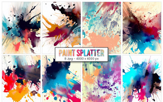 Colorful paint ink splatter background
