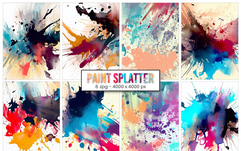 Colorful paint ink splatter background Background