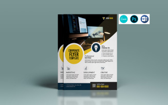 Corporate Flyer, Business Flyer . Ms Word , Photoshop & Canva template