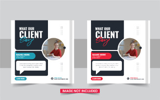 Creative customer feedback social media post template design